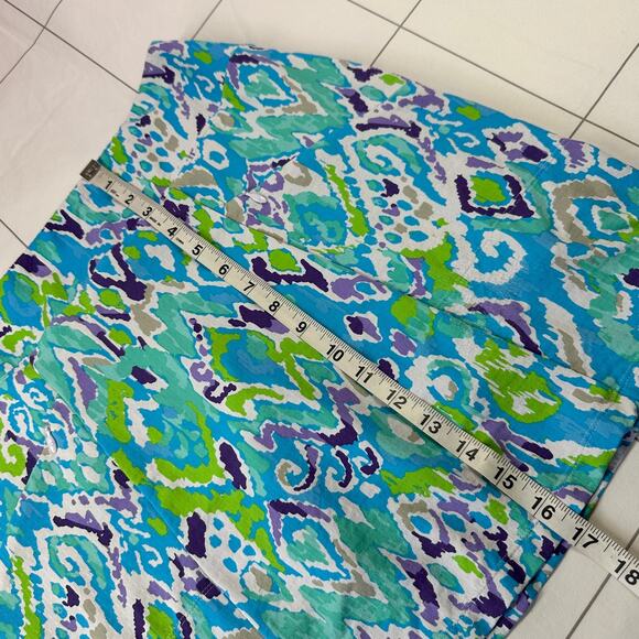 Ibkul Skirt Womens Small Blue Green Tillie Pull On Athletic Golf Zip Pockets - Picture 11 of 11